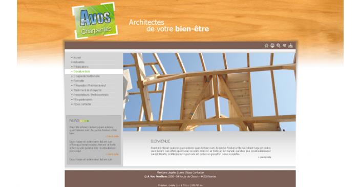 Site d'une entreprise de charpentes à Nantes : AVOS Charpentes