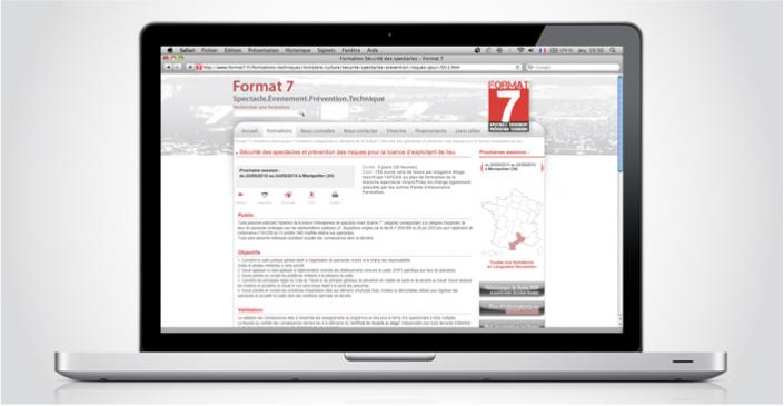 Site catalogue Format 7 - organisme de formation pour les métiers du spectacle à Nantes réalisé par ivisite