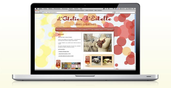 Page d'accueil L'Atelier d'Estelle - création de bijoux artisanaux et ateliers créatifs