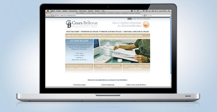 Site catalogue Cours Bellevue - organisme de formation à distance aux concours réalisé par ivisite