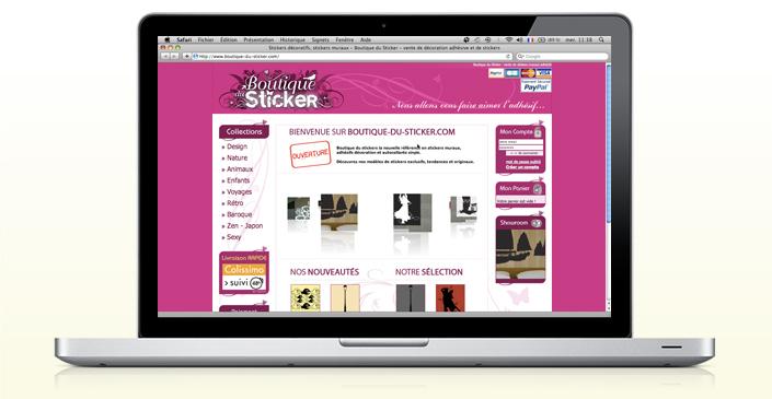 Site e-commerce Boutique du Sticker - vente de stickers et adhésifs en ligne réalisé par ivisite