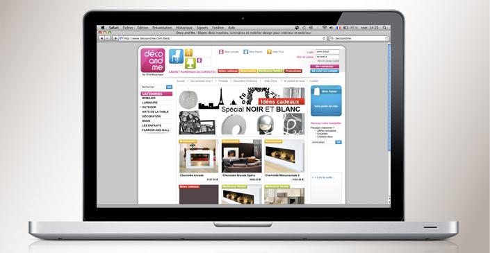 Site e-commerce Déco and Me - boutique de décoration design intégrée au logiciel XL Pos par ivisite