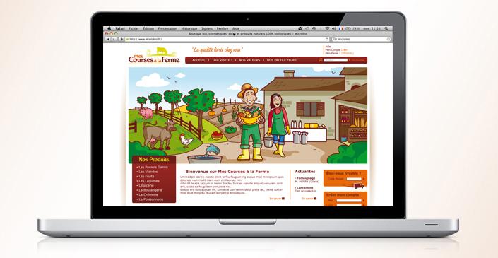 Site e-commerce Mes Courses à la Ferme - drive fermier de produits du terroir à Nantes par ivisite