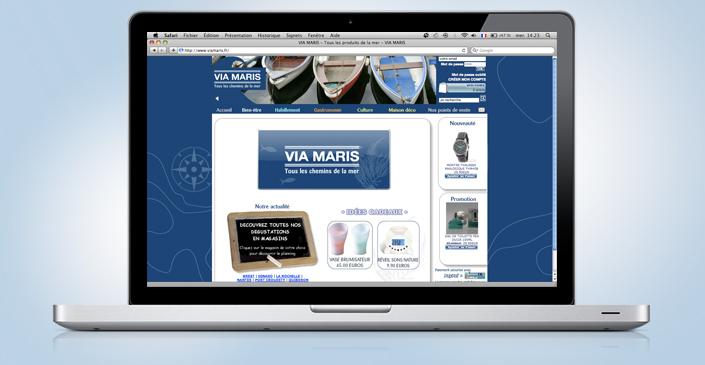Site e-commerce Viamaris - boutique en ligne de produits de la mer en Vendée réalisée par ivisite