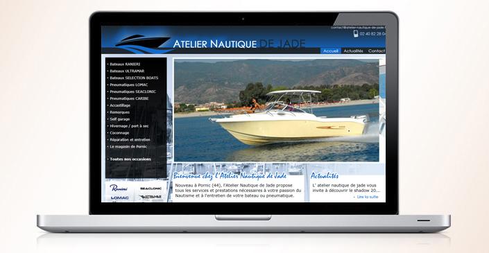 Site Atelier Nautique de Jade à Pornic - identité visuelle et site catalogue créés par ivisite