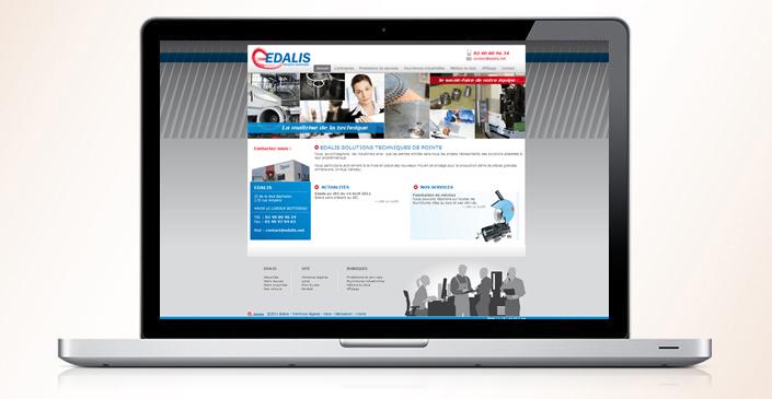 Site vitrine Edalis - bureau d'études en solutions techniques industrielles à Nantes créé par ivisite