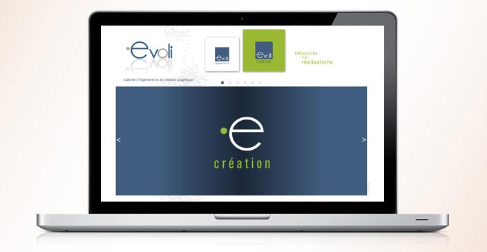 Site vitrine Agence Evoli - cabinet d'ingénierie de projets et création graphique à Lille intégré par ivisite