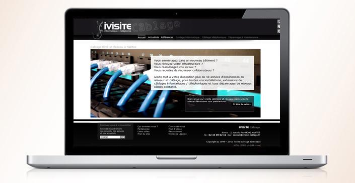 Site vitrine Ivisite-câblage - société de câblage informatique et téléphonique à Nantes créée par ivisite