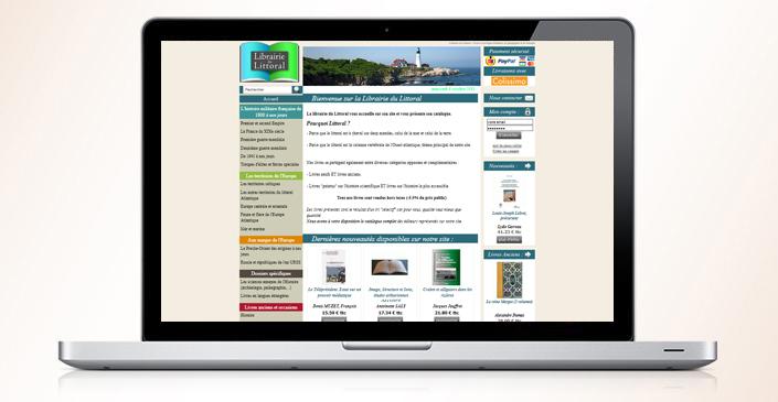 Site e-commerce Librairie du Littoral - boutique de livres neufs et anciens en Vendée créée par ivisite
