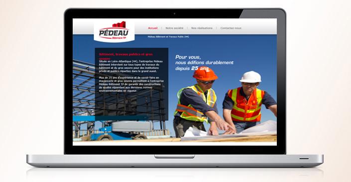 Site vitrine Pédeau Bâtiment - entreprise de gros œuvre BTP à Chéméré en Loire-Atlantique créé par ivisite
