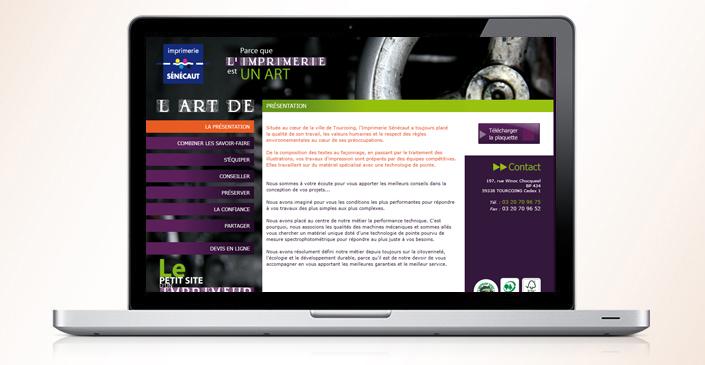 Site vitrine Imprimerie Sénécaut - imprimerie professionnelle engagée à Tourcoing créé par ivisite