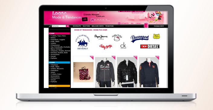 Site e-commerce Mode et Tendance - boutique de déstockage prêt-à-porter créée par ivisite