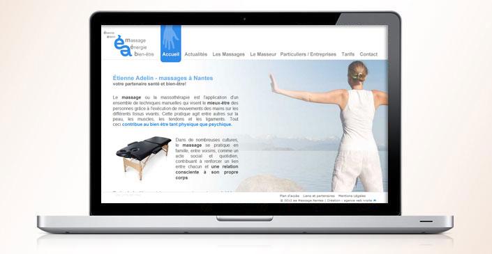 Site vitrine Etienne Adelin Massages - praticien diplômé en massage à Nantes créé par ivisite